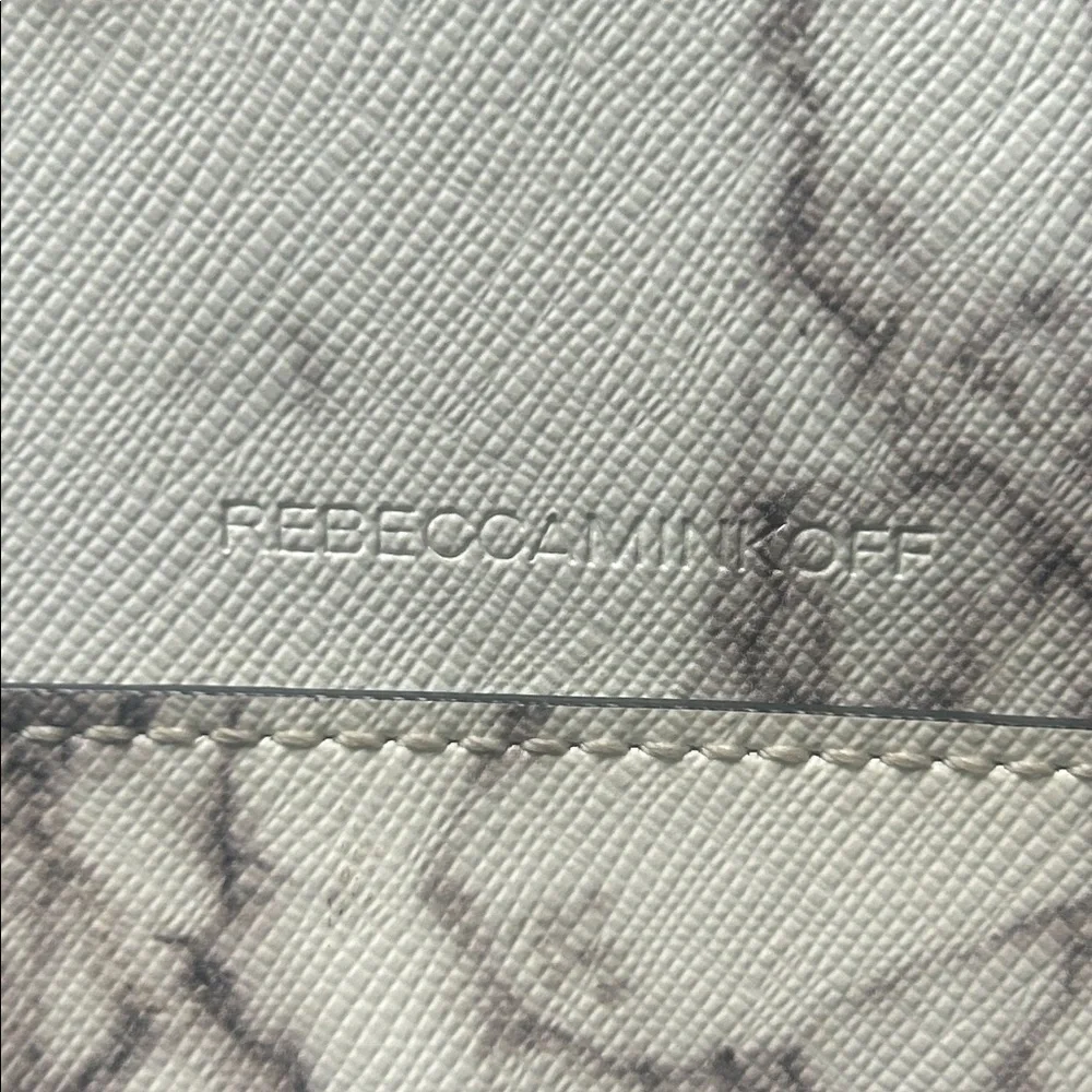 Rebecca Minkoff Leo Leather Marble Grey Envelope Clutch